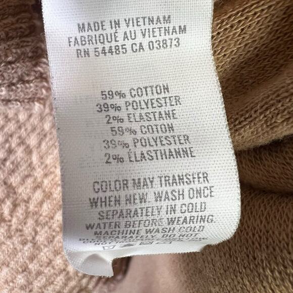 Aerie Wonder Textured V-Neck Long Sleeve Sweatshirt Womens S Brown Clean Girl - Picture 7 of 7